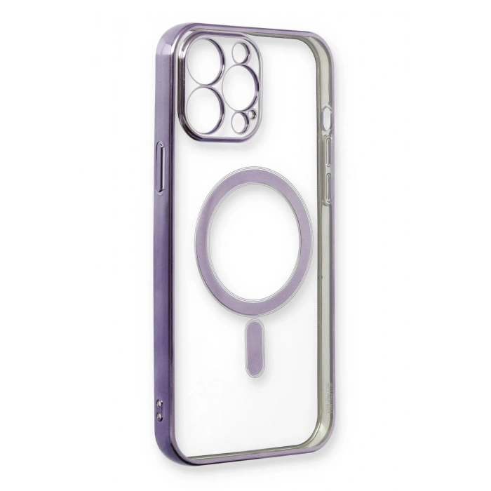 iPhone 13 Pro Kılıf Magneticsafe Lazer Silikon - Mor