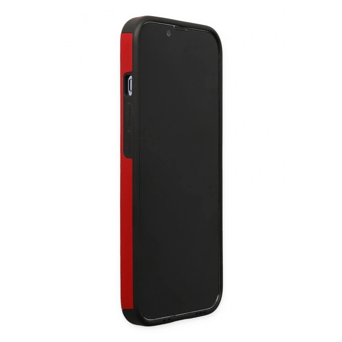 iPhone 13 Pro Kılıf Mega Standlı Silikon - Kırmızı
