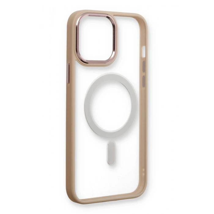 iPhone 13 Pro Kılıf Room Magneticsafe Silikon - Pudra