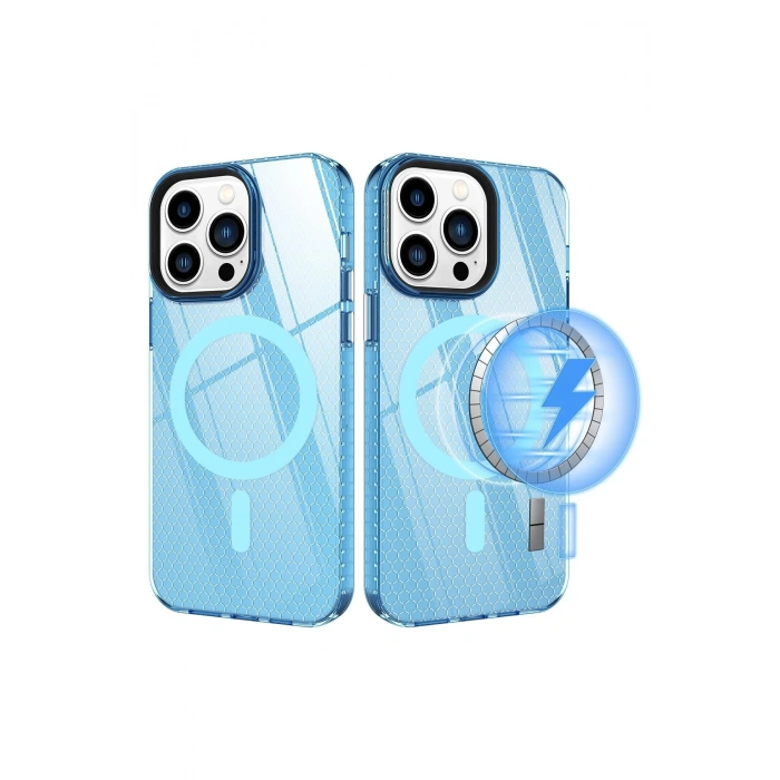 iPhone 13 Pro Max Kılıf Beta Magneticsafe Silikon - Mavi