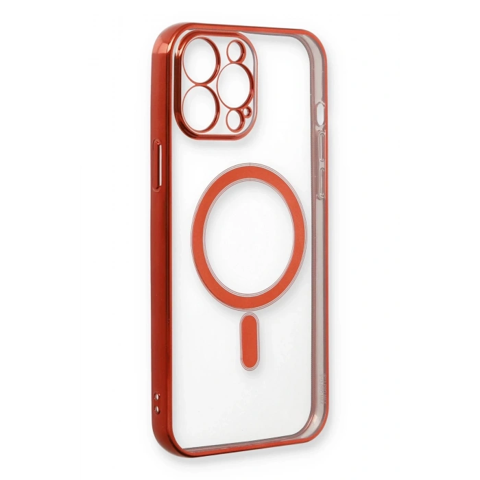 iPhone 13 Pro Max Kılıf Magneticsafe Lazer Silikon - Kırmızı