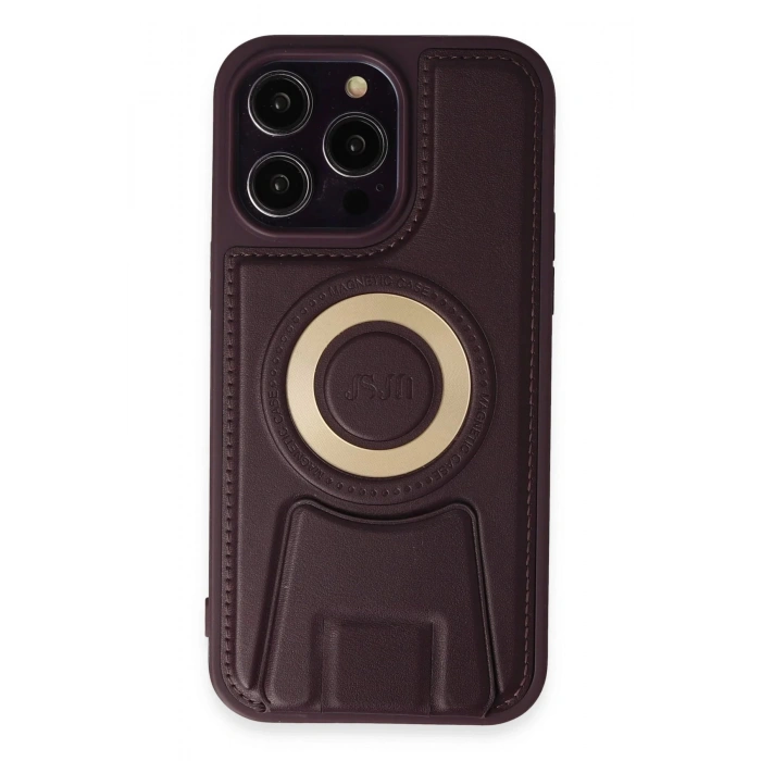 iPhone 13 Pro Max Kılıf Merkür Magneticsafe Standlı Kapak - Derin Mor
