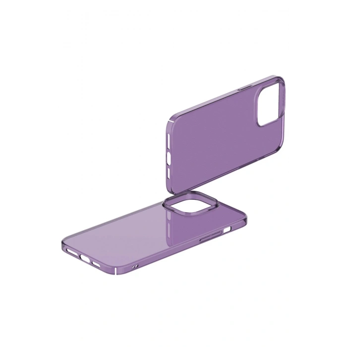 iPhone 13 Pro Max Kılıf Pc Sert Şeffaf Kapak - Mor