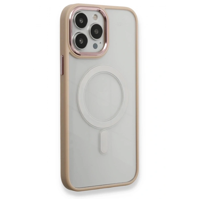 iPhone 13 Pro Max Kılıf Room Magneticsafe Silikon - Pudra
