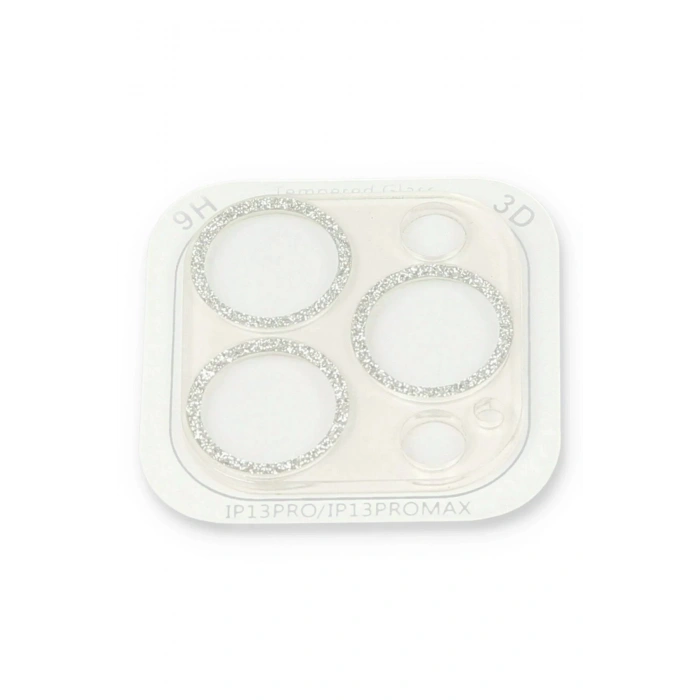 iPhone 13 Pro Max Shine Kamera Lens Koruma Cam - Gümüş