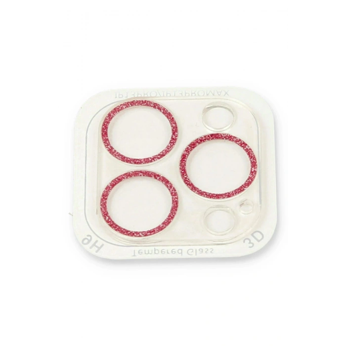 iPhone 13 Pro Max Shine Kamera Lens Koruma Cam - Pembe
