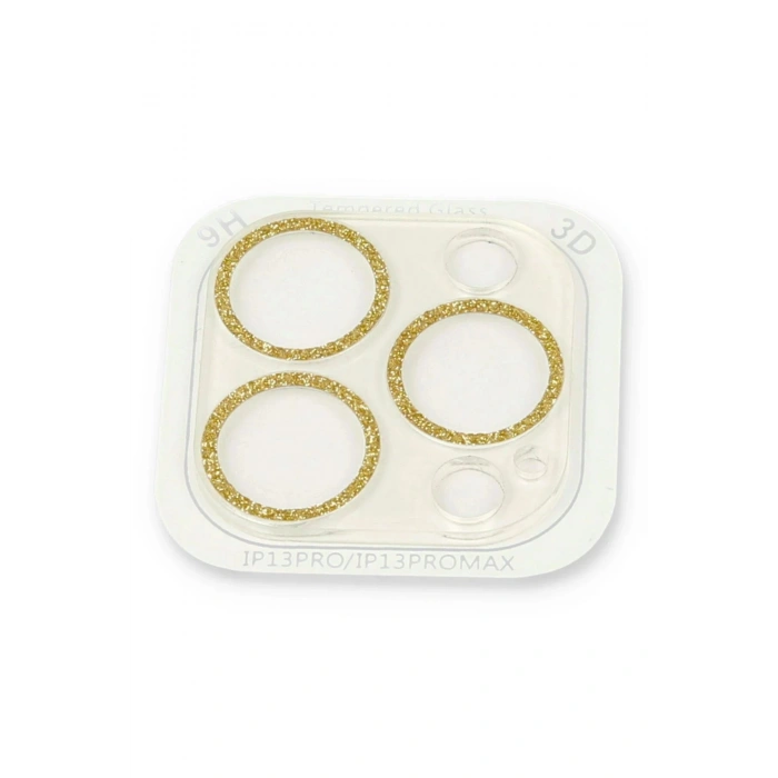 iPhone 13 Pro Shine Kamera Lens Koruma Cam - Gold