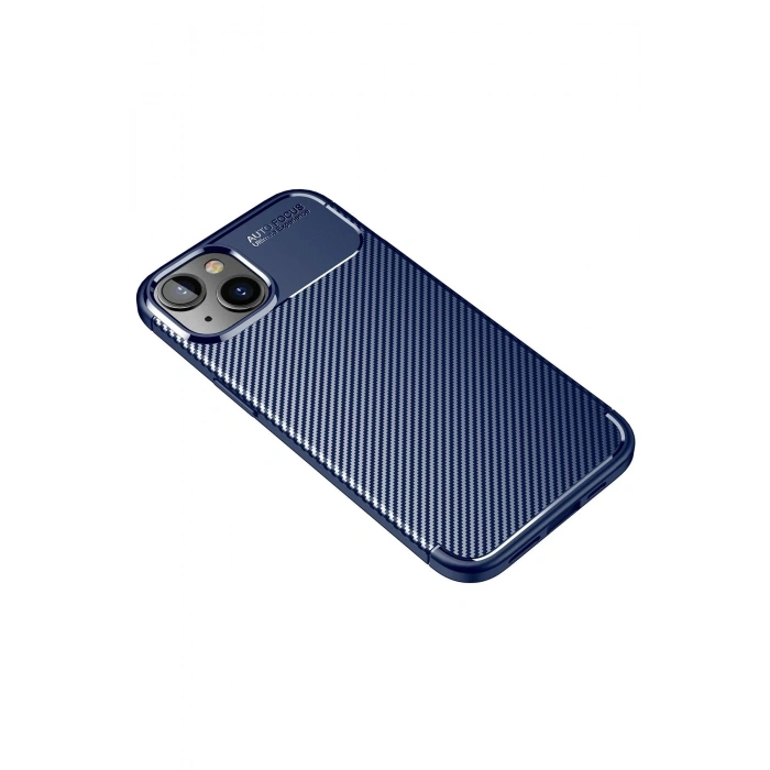 iPhone 14 Plus Kılıf Auto Focus Karbon Kapak - Lacivert