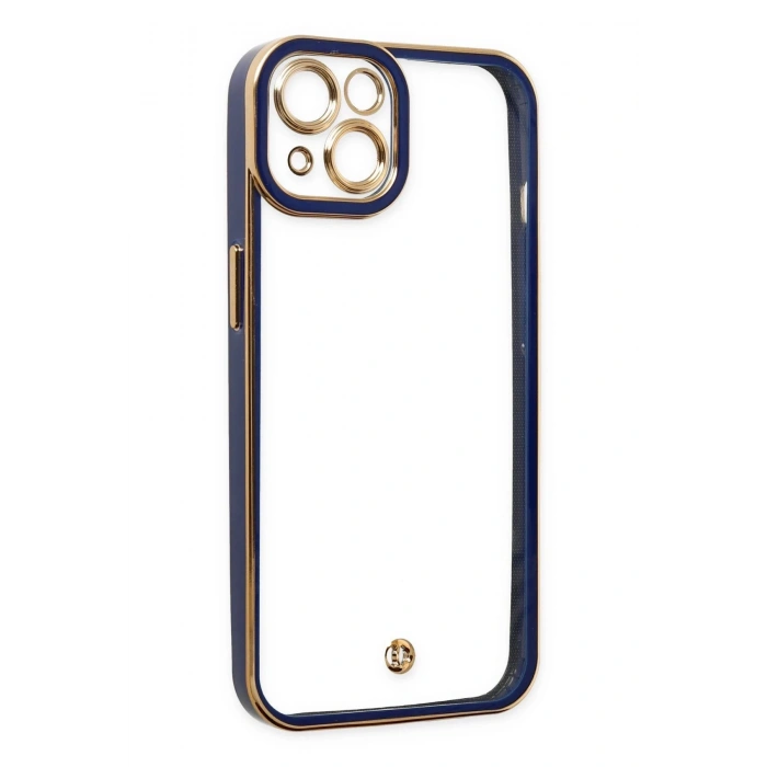 iPhone 14 Plus Kılıf Liva Lens Silikon - Mavi