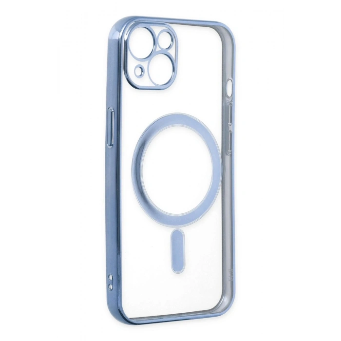 iPhone 14 Plus Kılıf Magneticsafe Lazer Silikon - Sierra Blue