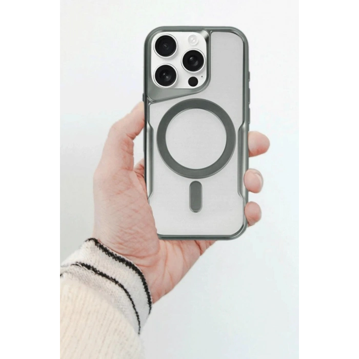 iPhone 14 Pro Kılıf Boyi Magsafe Silikon Kapak - Siyah