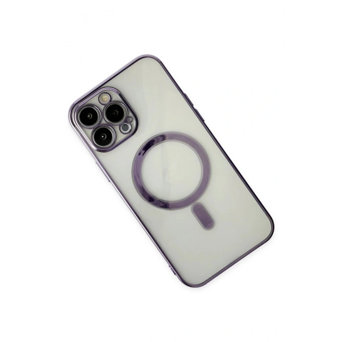 iPhone 14 Pro Kılıf Magneticsafe Lazer Silikon - Mor