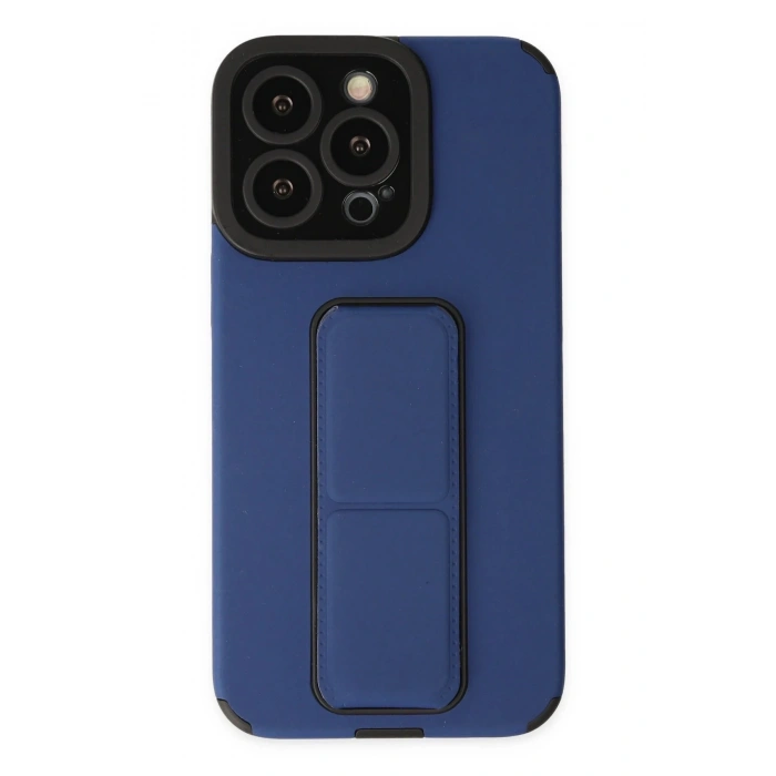 iPhone 14 Pro Kılıf Mega Standlı Silikon - Mavi