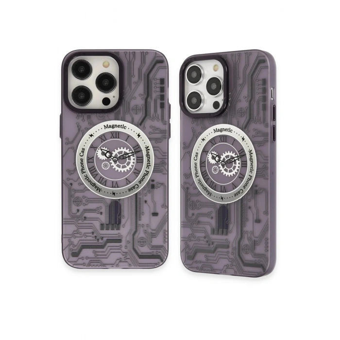 iPhone 14 Pro Max Kılıf Apollo Magneticsafe Desenli Kapak - Apollo Mor - 5
