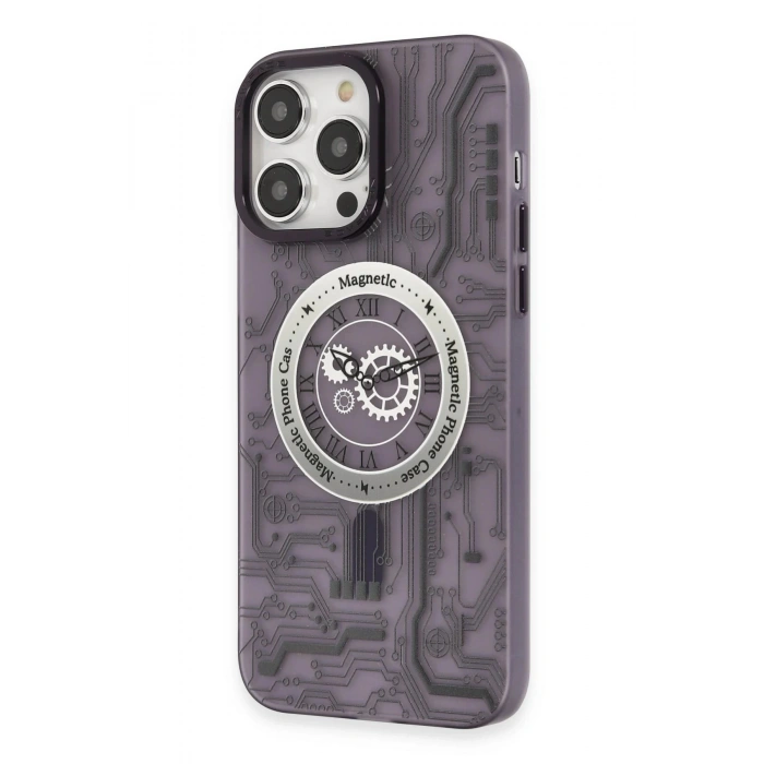 iPhone 14 Pro Max Kılıf Apollo Magneticsafe Desenli Kapak - Apollo Mor - 5