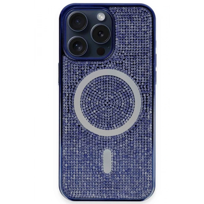 iPhone 14 Pro Max Kılıf Diamond Magsafe Kapak - Lacivert