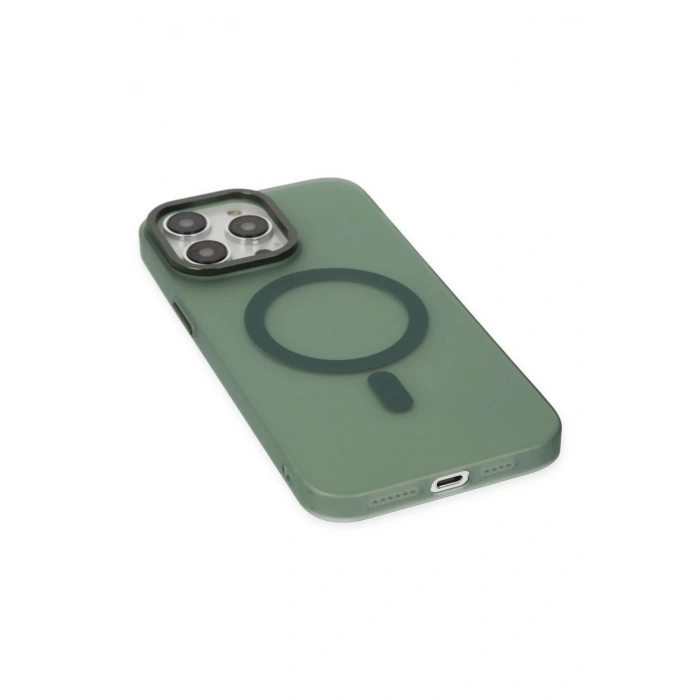 iPhone 14 Pro Max Kılıf Lodos Magneticsafe Mat Kapak - Köknar Yeşili