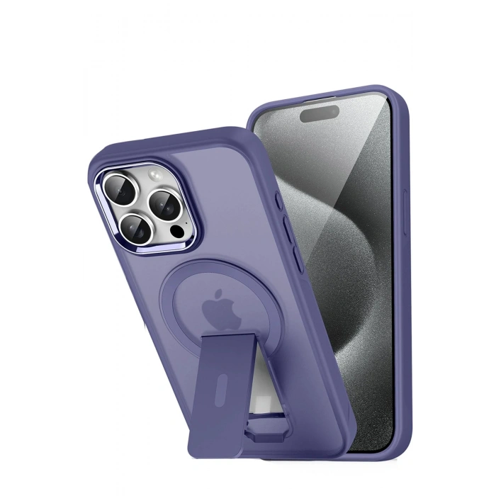 iPhone 14 Pro Tork Magsafe Standlı Kapak - Derin Mor