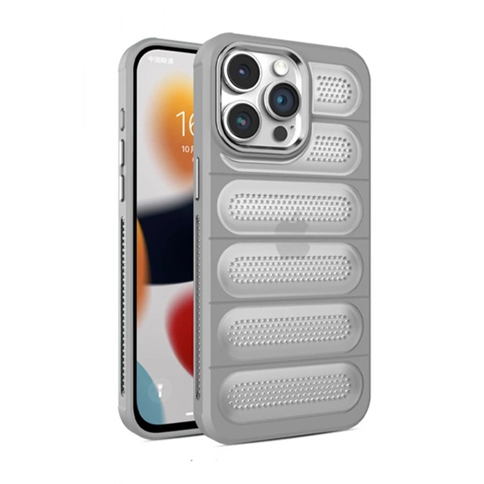 iPhone 15 Pro Max Kılıf Airmax Silikon Kapak - Titan Gri