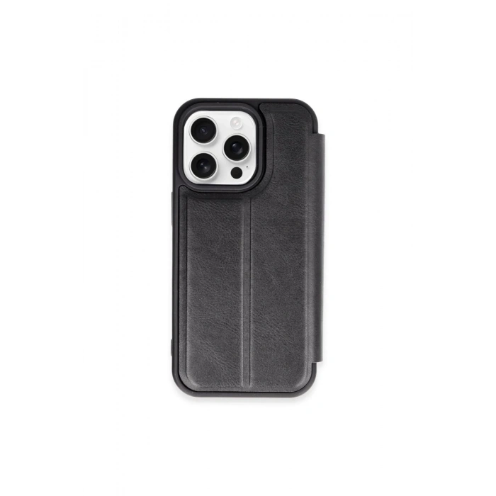 iPhone 15 Pro Max Kılıf Flip Cover - Siyah