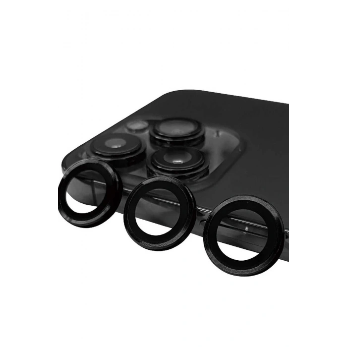iPhone 15 Pro Max Raze Metal Kamera Lens - Siyah