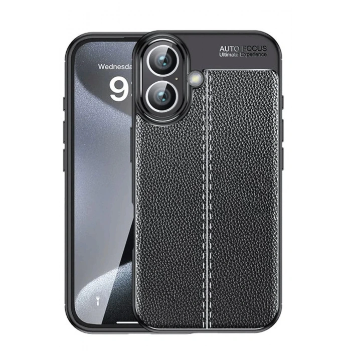iPhone 16 Kılıf Auto Focus Kapak - Siyah