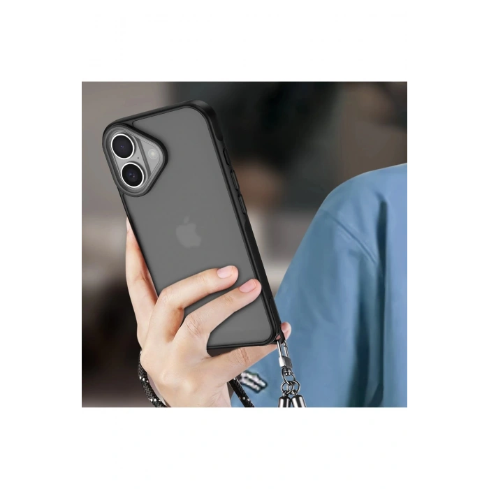 iPhone 16 Kılıf Elegant Kapak - Siyah