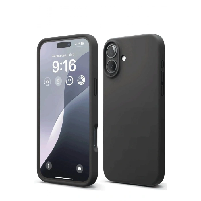 iPhone 16 Kılıf Nano içi Kadife Silikon - Siyah