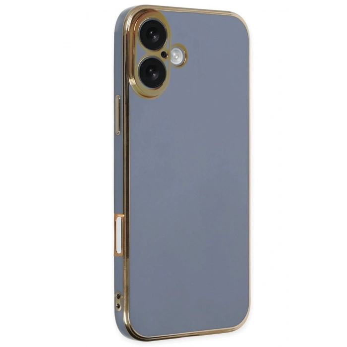 iPhone 16 Kılıf Volet Silikon - Mavi