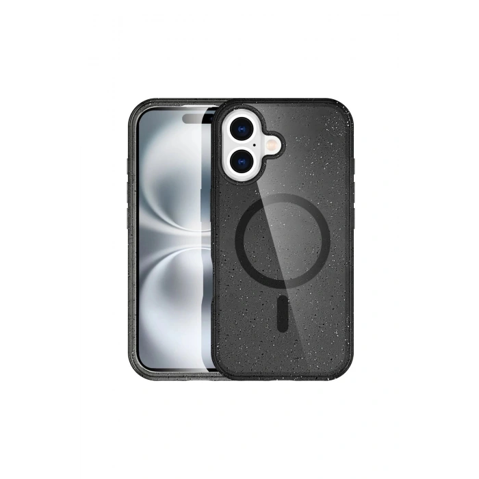 iPhone 16 Plus Kılıf Glow Magsafe Kapak - Siyah