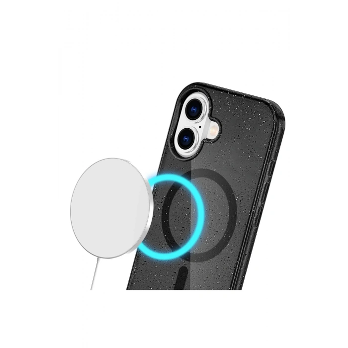 iPhone 16 Plus Kılıf Glow Magsafe Kapak - Siyah