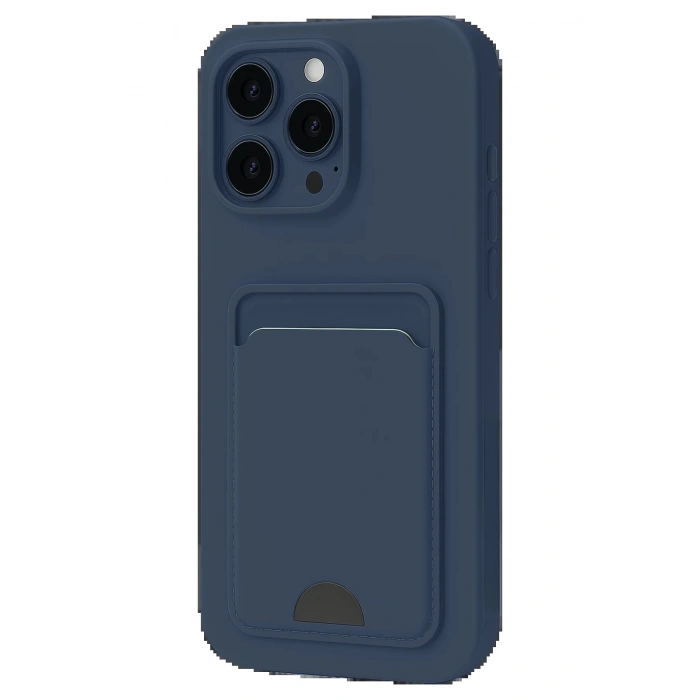 iPhone 16 Pro Max Kılıf Kelvin Kartvizitli Silikon - Lacivert