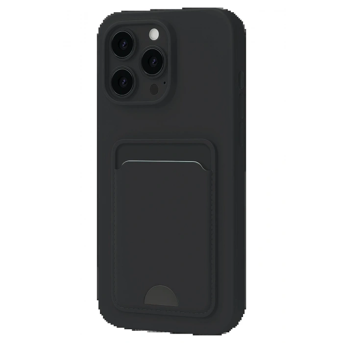 iPhone 16 Pro Max Kılıf Kelvin Kartvizitli Silikon - Siyah