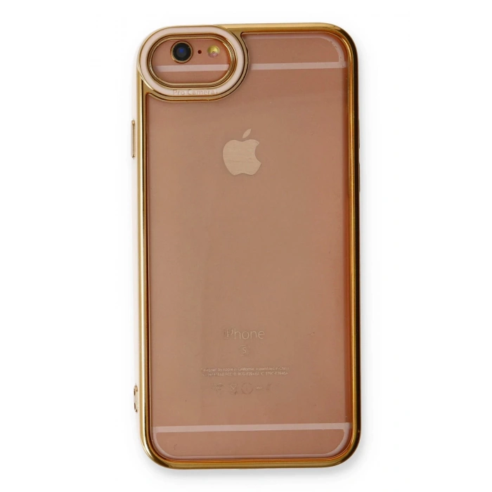 iPhone 6 Kılıf Liva Lens Silikon - Pudra