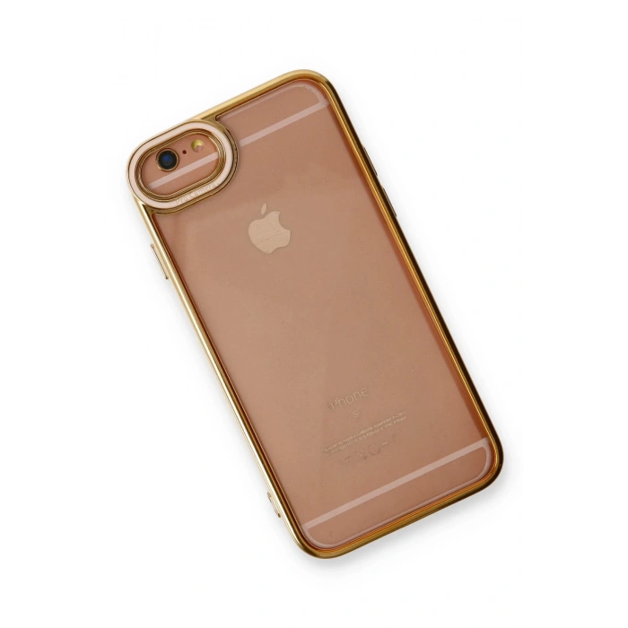 iPhone 6 Kılıf Liva Lens Silikon - Pudra