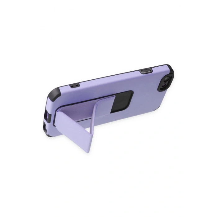 iPhone 6 Kılıf Mega Standlı Silikon - Lila