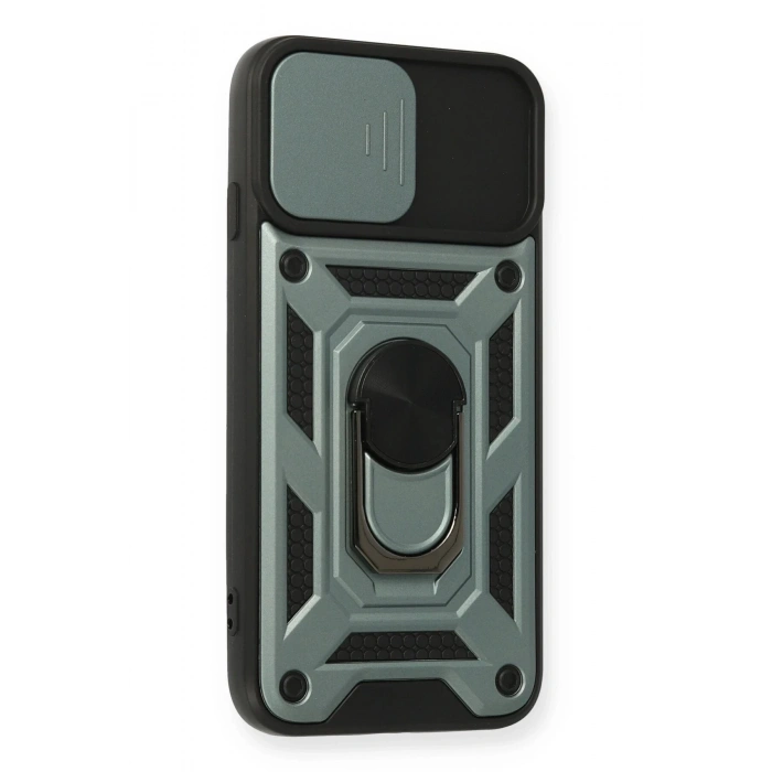 iPhone 6 Kılıf Pars Lens Yüzüklü Silikon - Yeşil