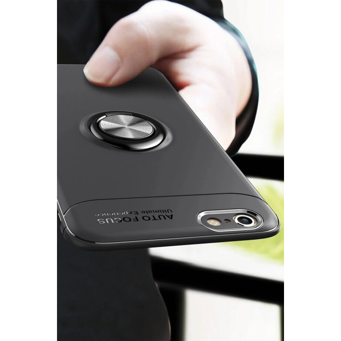 iPhone 6 Kılıf Range Yüzüklü Silikon - Kırmızı