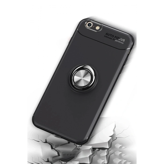 iPhone 6 Kılıf Range Yüzüklü Silikon - Kırmızı