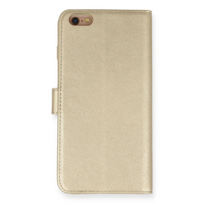 iPhone 6 Plus Kılıf Trend S Plus Kapaklı Kılıf - Gold