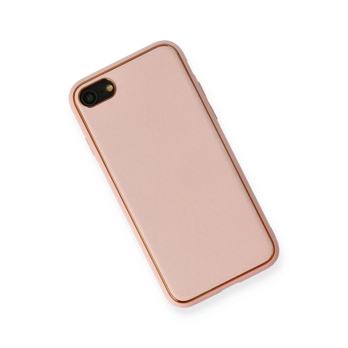 iPhone 7 Kılıf Coco Deri Silikon Kapak - Pembe