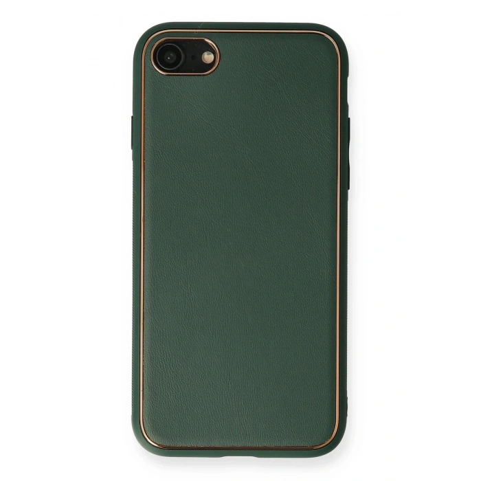 iPhone 7 Kılıf Coco Deri Silikon Kapak - Yeşil