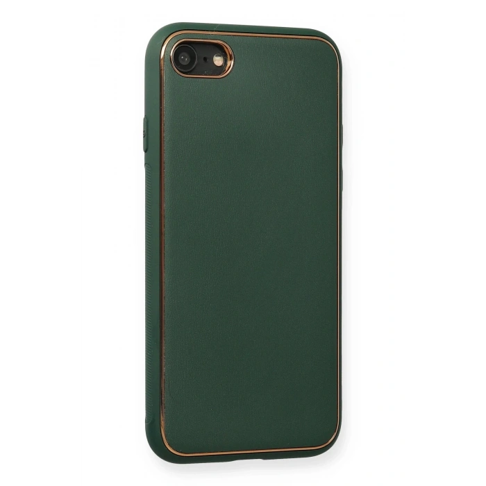 iPhone 7 Kılıf Coco Deri Silikon Kapak - Yeşil