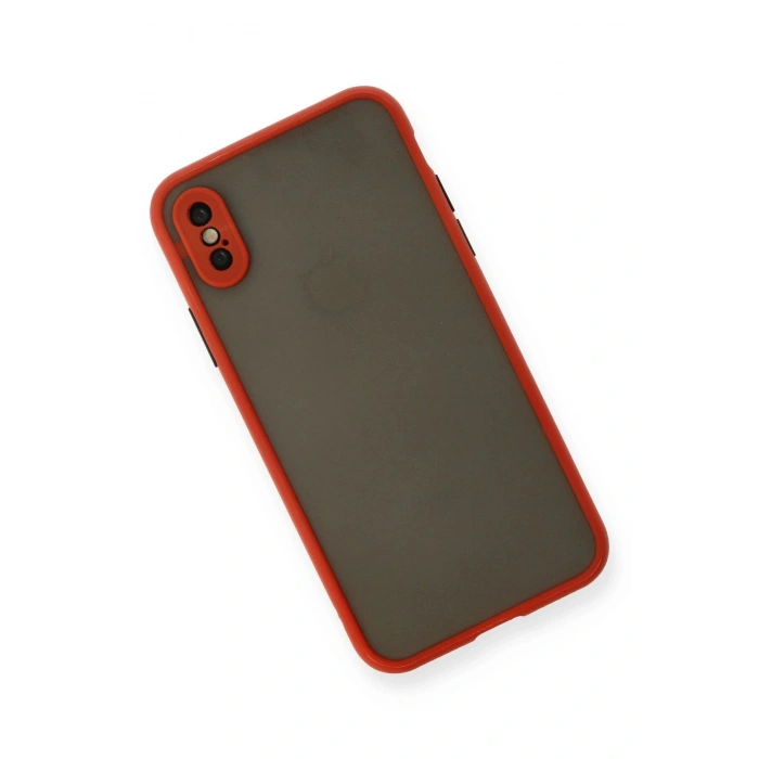 iPhone X Kılıf Montreal Silikon Kapak - Kırmızı