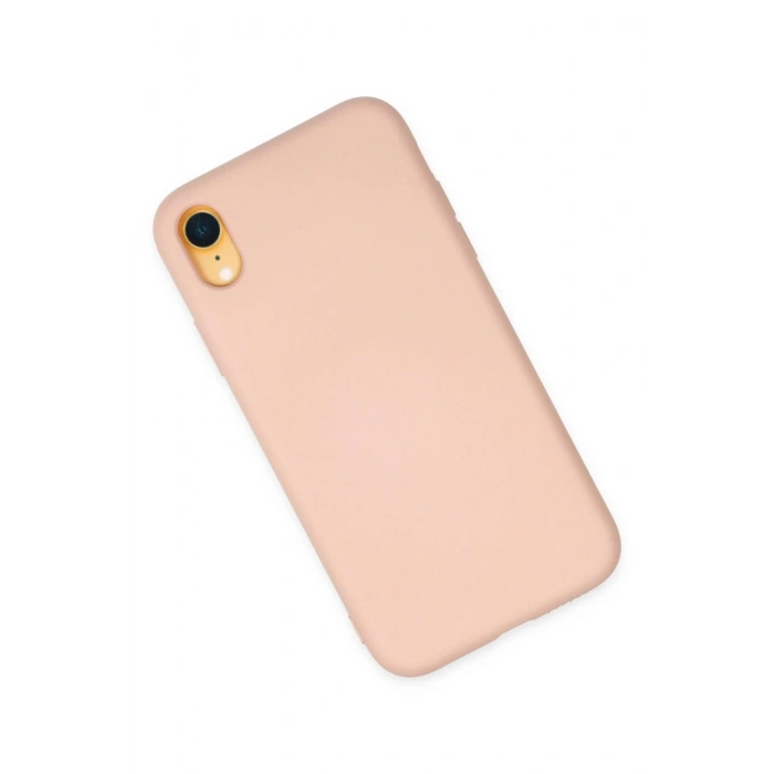 iPhone XR Kılıf Nano içi Kadife Silikon - Pudra