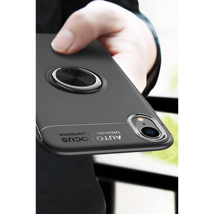 iPhone XR Kılıf Range Yüzüklü Silikon - Kırmızı