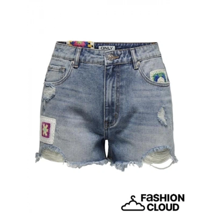 İşlemeli Denim Kadın Şort