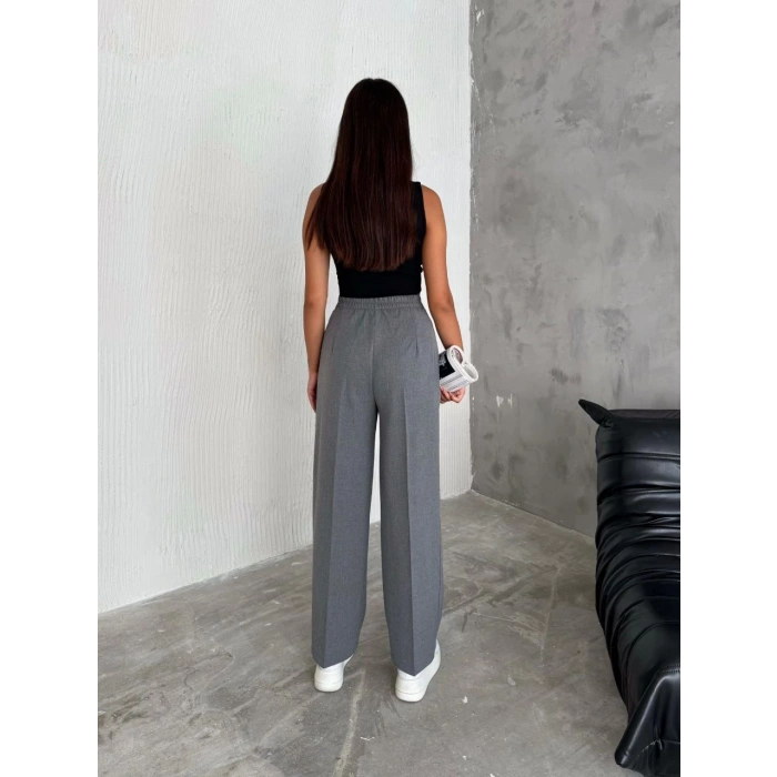 Kadın Ters Kemer Detaylı Poliviskon Pantolon