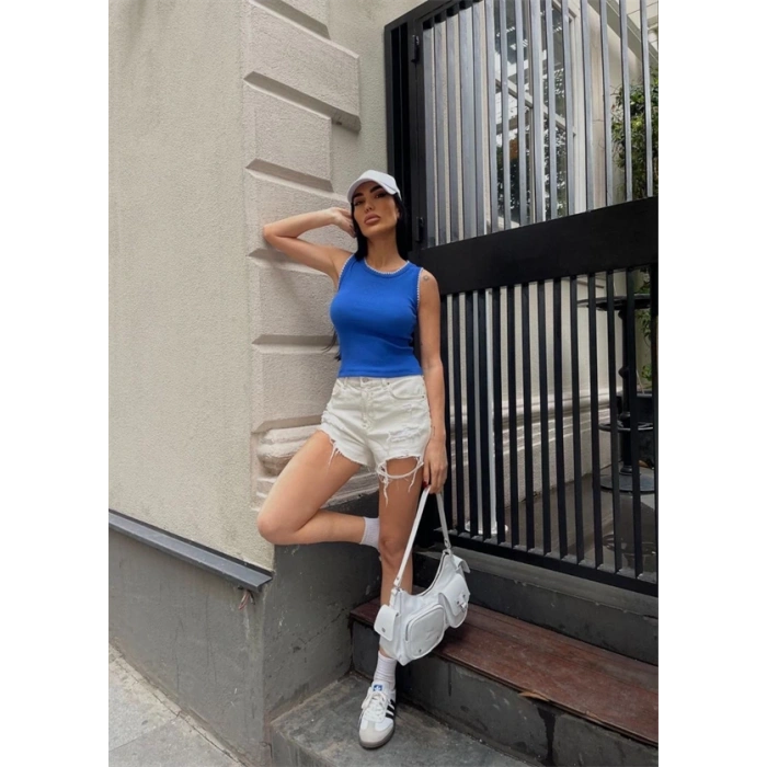 Kaşkorse kumaş bluz