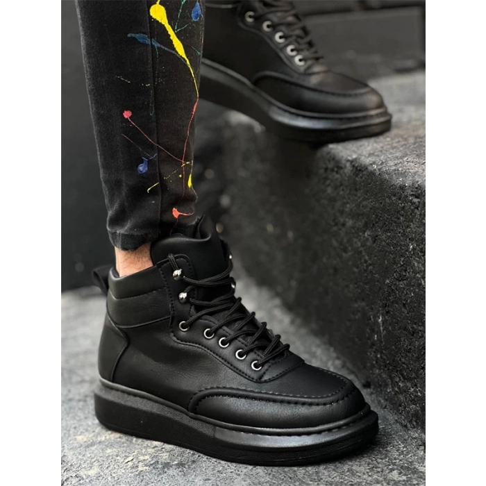 Kb-0994  Kuback Siyah Cilt  Siyah  Yüksek Taban  Erkek Bilek Bot